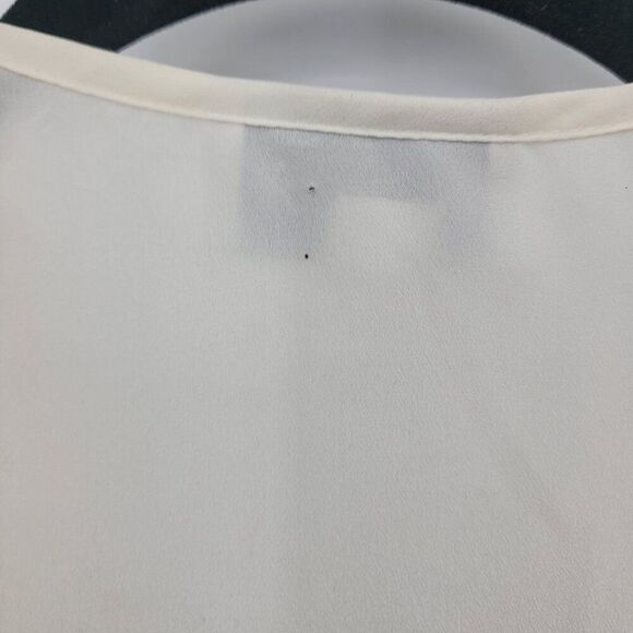 Vtg Ivory Lace Vest Sz M Button Front Sheer Tie Back Soft Girl Granny Cottage - Picture 8 of 10